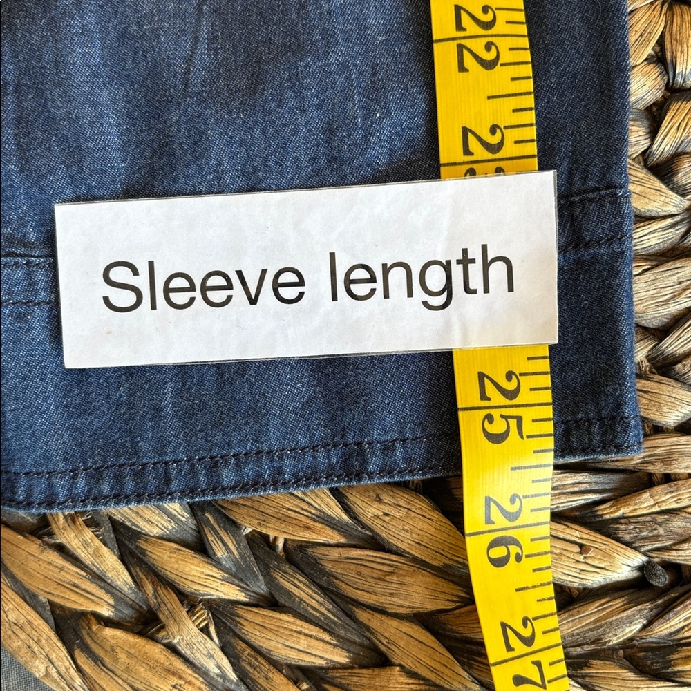 Luvamia Chambray Long Sleeve Button Down Denim Shirt size L - Picture 15 of 16